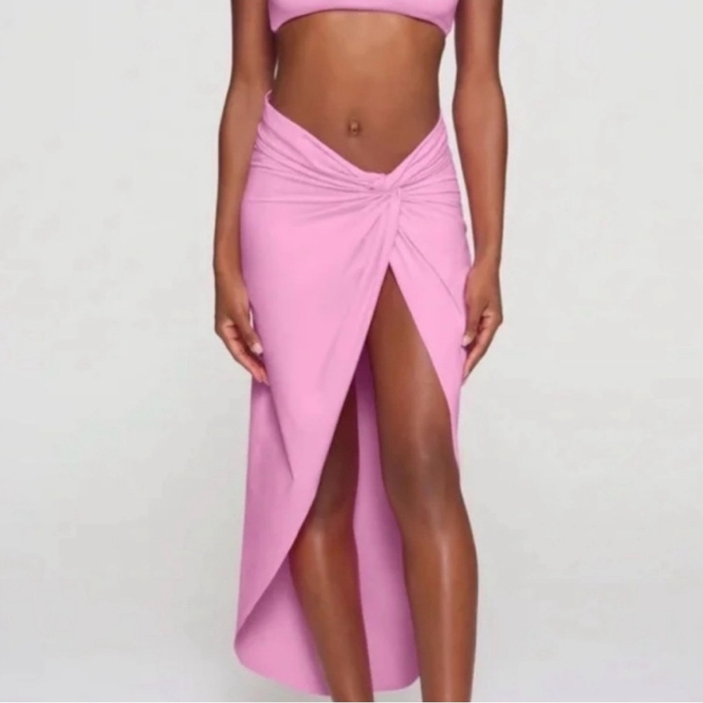 SKIMS Classic Short Sleeve Swim Top and Sarong Skirt